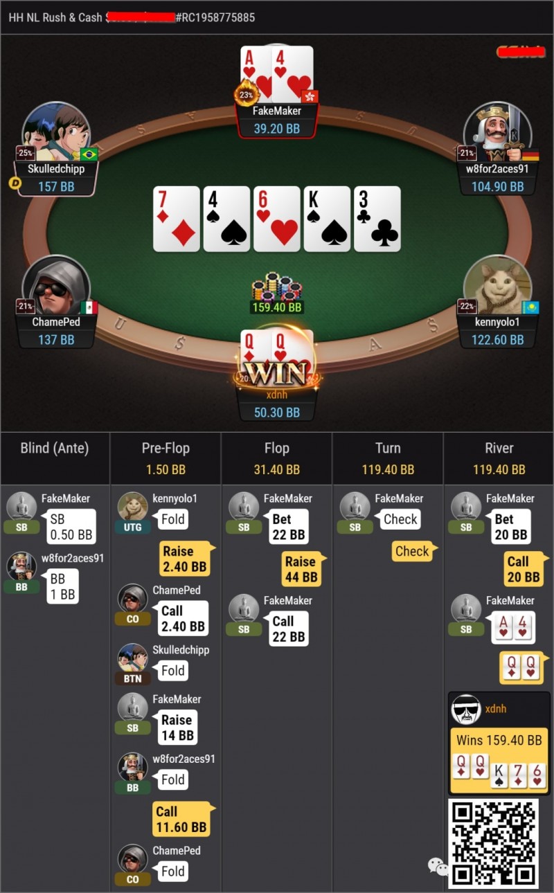 【APT扑克】牌局分析：NL10练习场——QQ 3bet pot