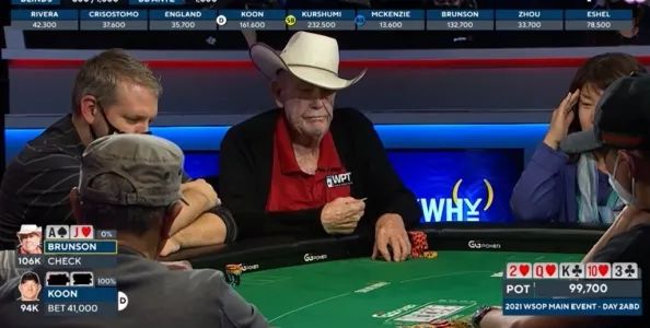 【APT扑克】牌局分析：Doyle Brunson在WSOP主赛事中冷漠的弃掉顺子